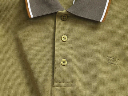 260415 New high-quality checked patchwork knit collar polo shirt