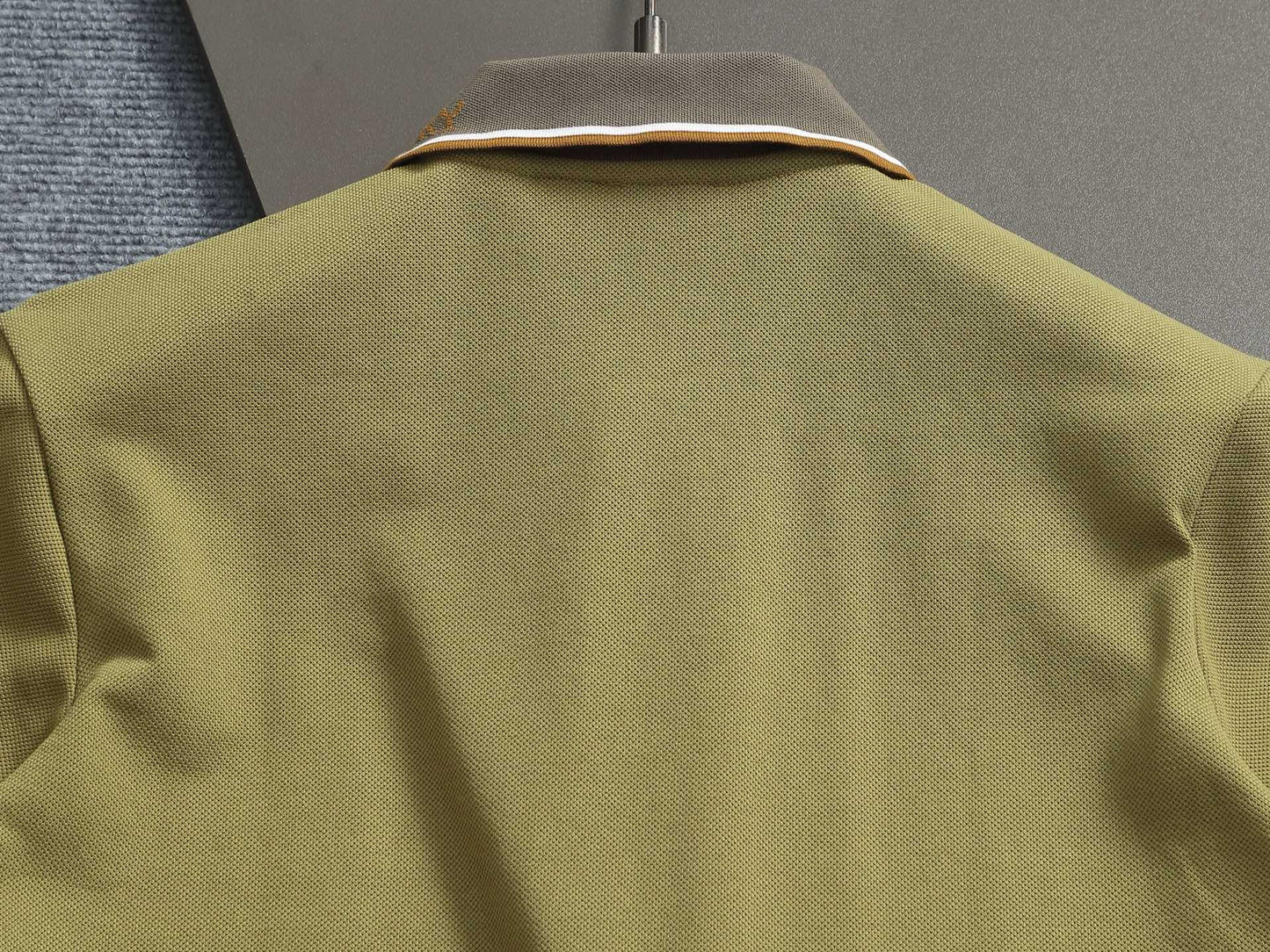 260415 New high-quality checked patchwork knit collar polo shirt