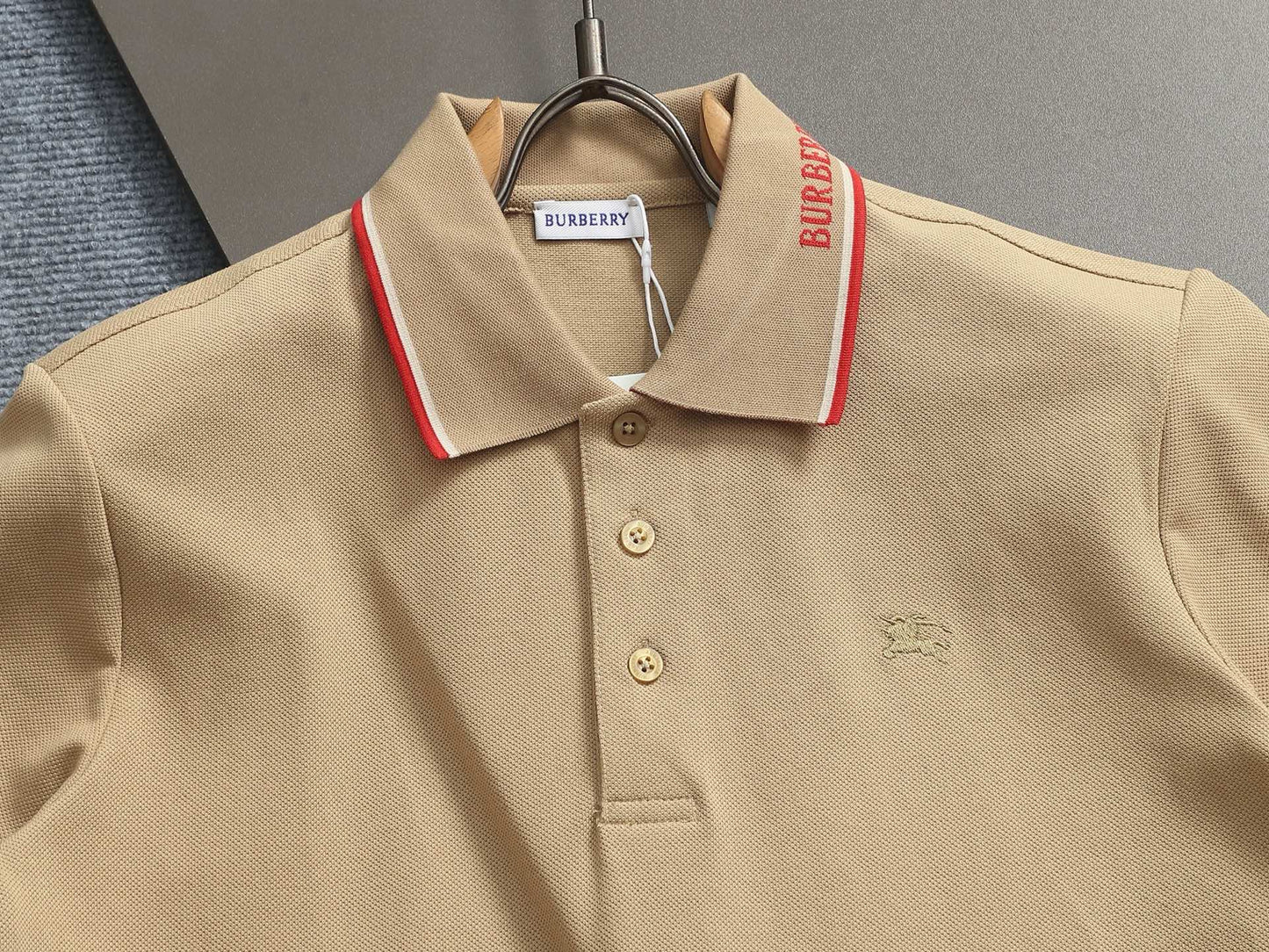 260415 New high-quality checked patchwork knit collar polo shirt