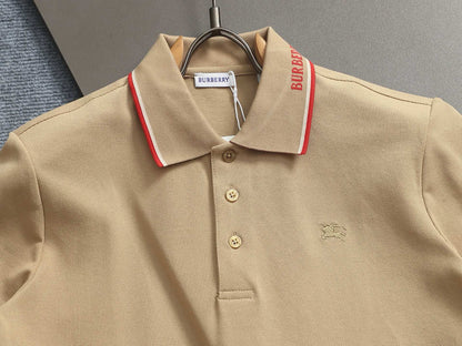 260415 New high-quality checked patchwork knit collar polo shirt