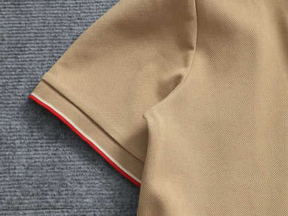 260415 New high-quality checked patchwork knit collar polo shirt