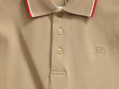 260415 New high-quality checked patchwork knit collar polo shirt