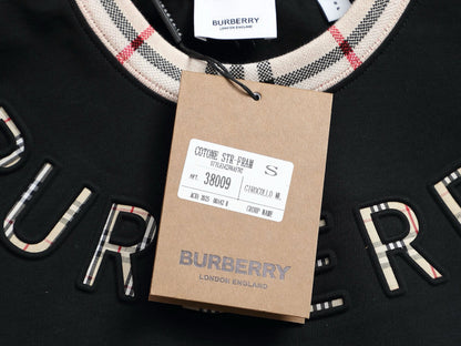260415 New high-quality striped-neckline three-dimensional embroidered T-shirt