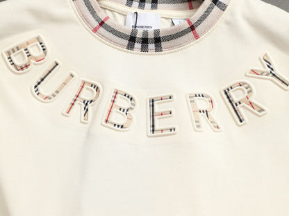 260415 New high-quality striped-neckline three-dimensional embroidered T-shirt