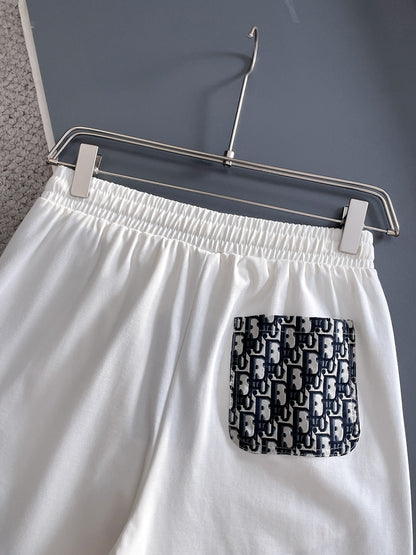 260415 New high-quality unique patchwork design knitted shorts
