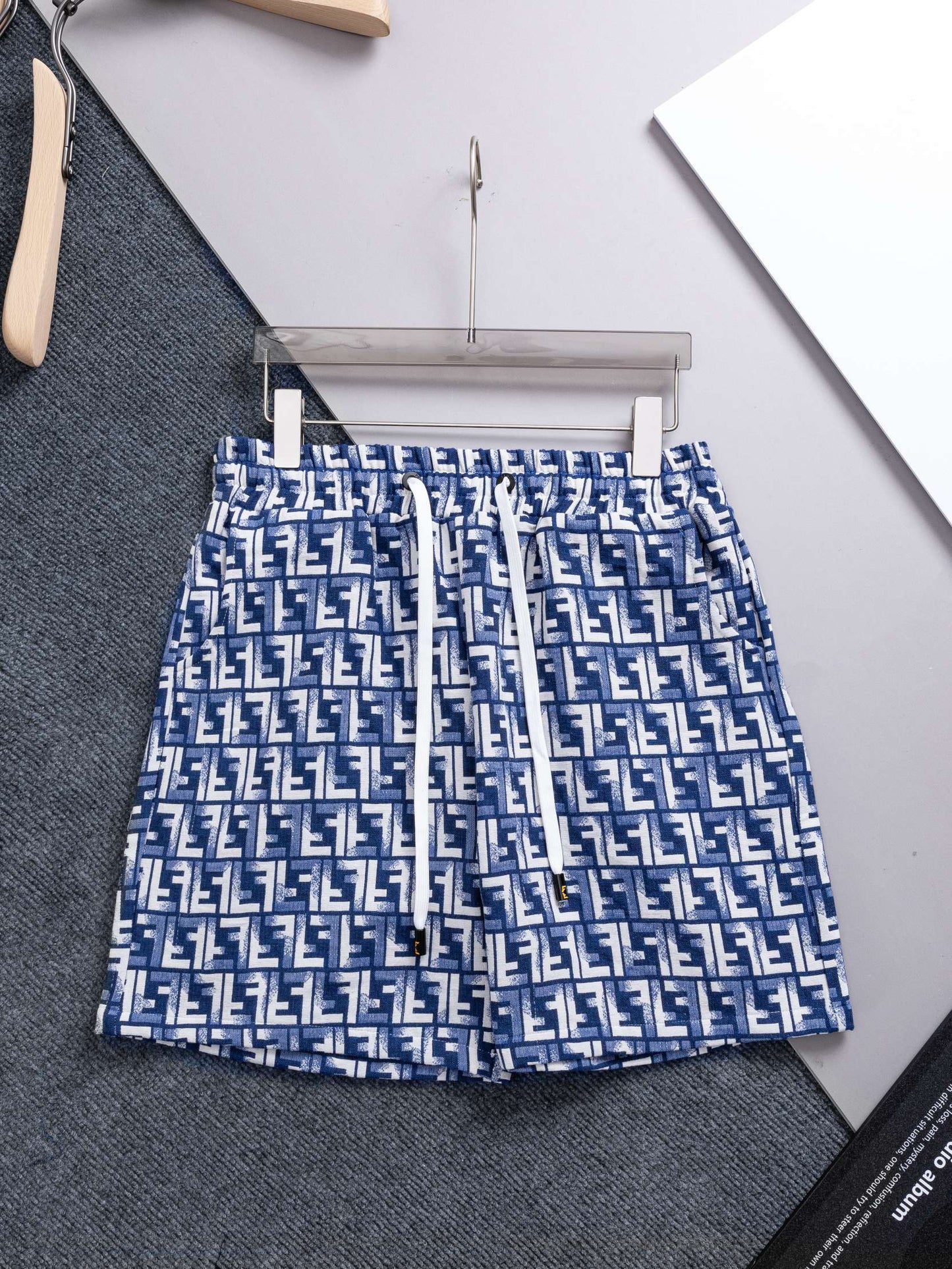 260421 New high-quality full-print jacquard denim shorts