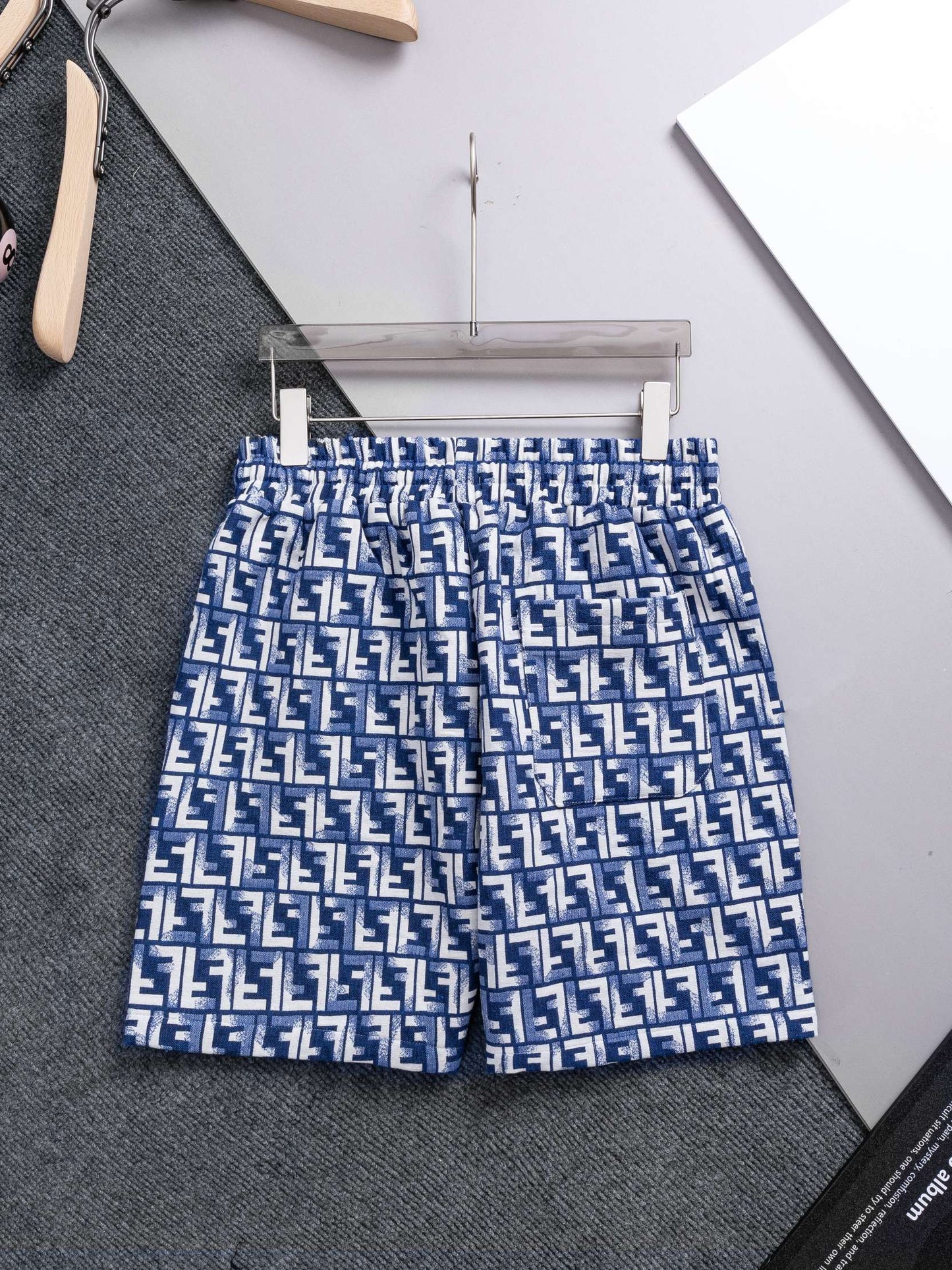 260421 New high-quality full-print jacquard denim shorts