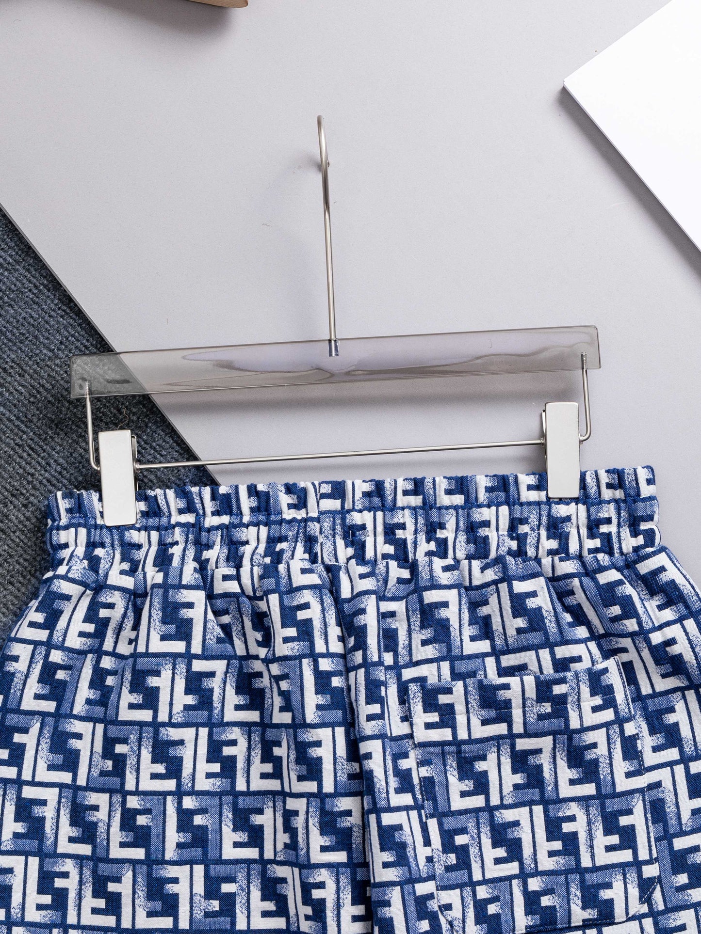 260421 New high-quality full-print jacquard denim shorts