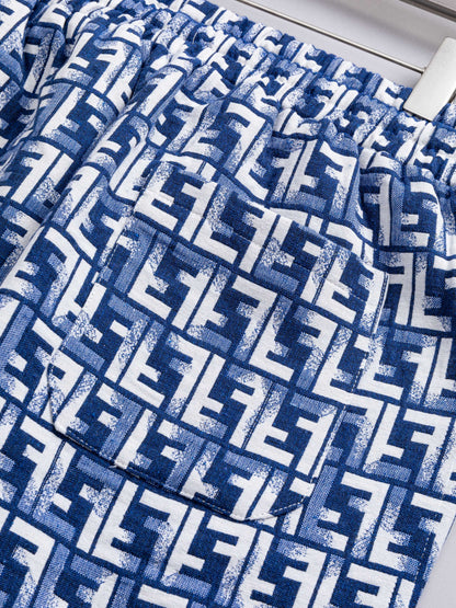 260421 New high-quality full-print jacquard denim shorts