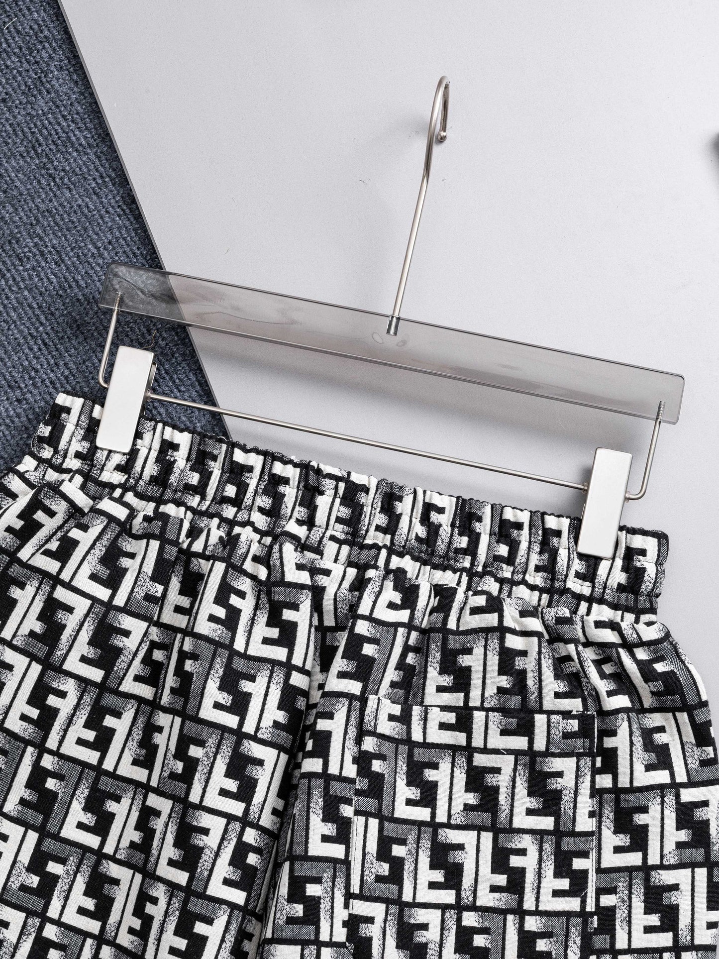 260421 New high-quality full-print jacquard denim shorts