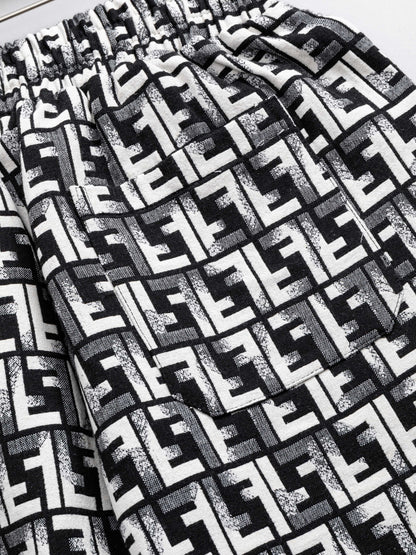 260421 New high-quality full-print jacquard denim shorts