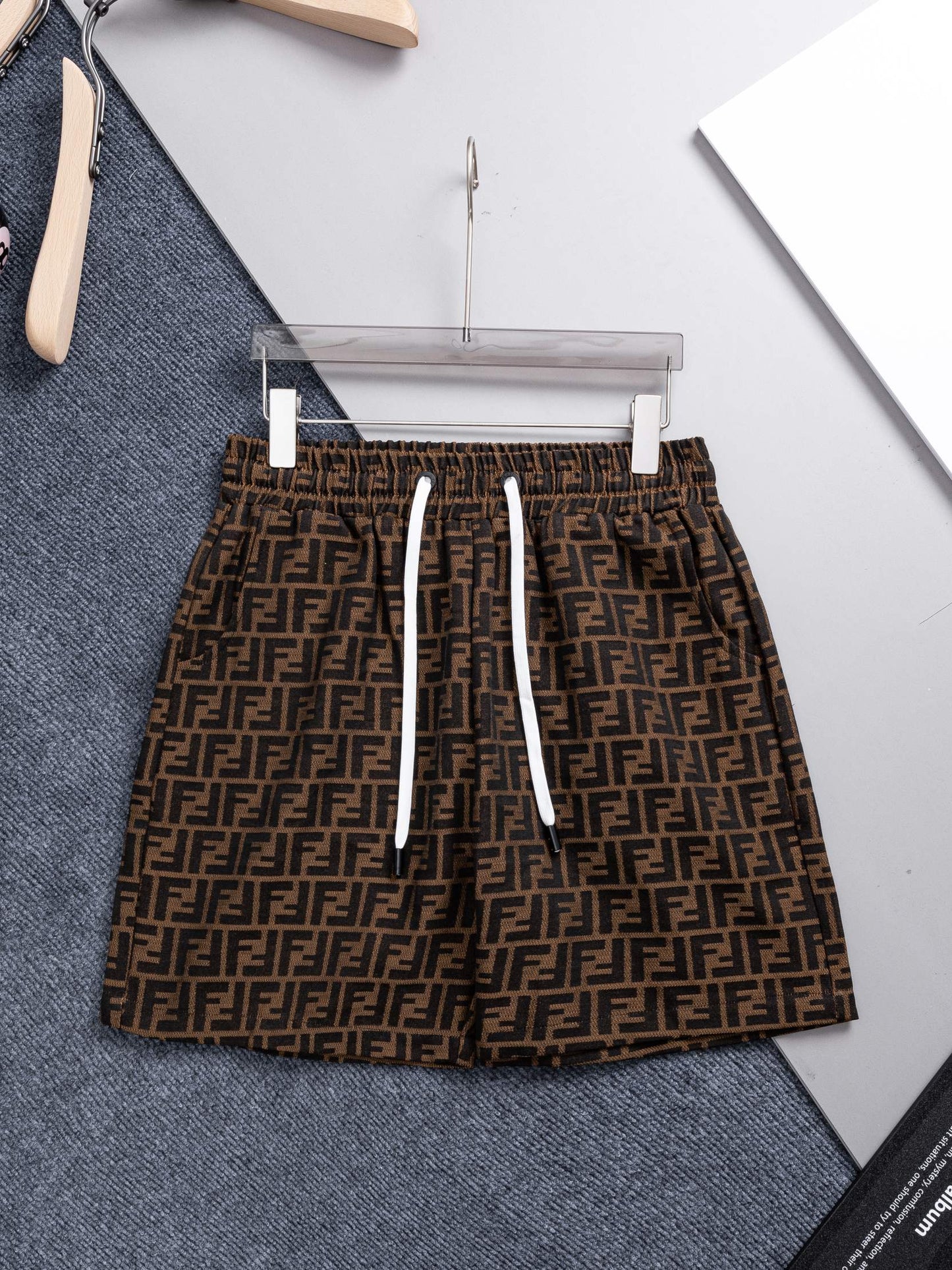 260421 New high-quality full-print jacquard denim shorts