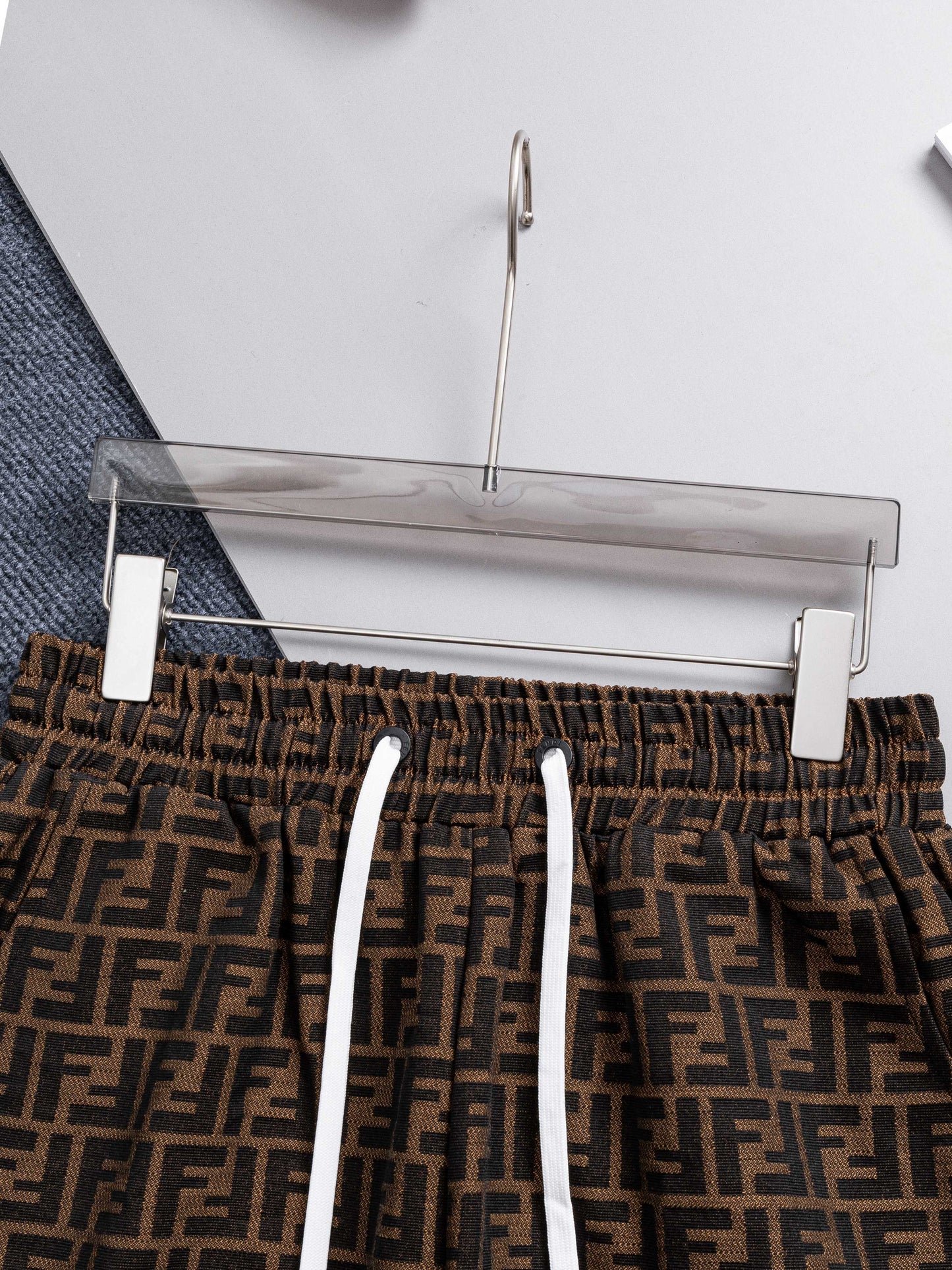 260421 New high-quality full-print jacquard denim shorts