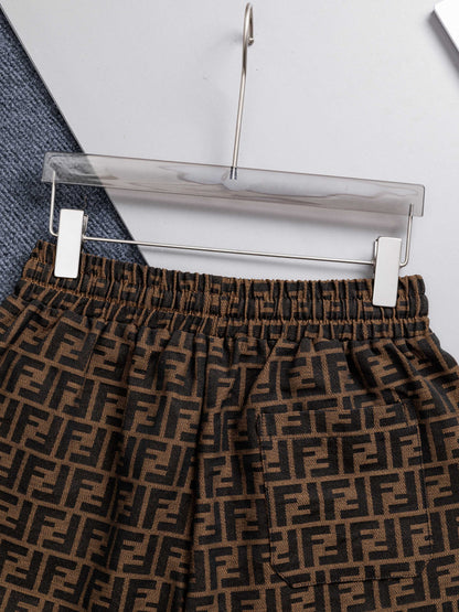 260421 New high-quality full-print jacquard denim shorts