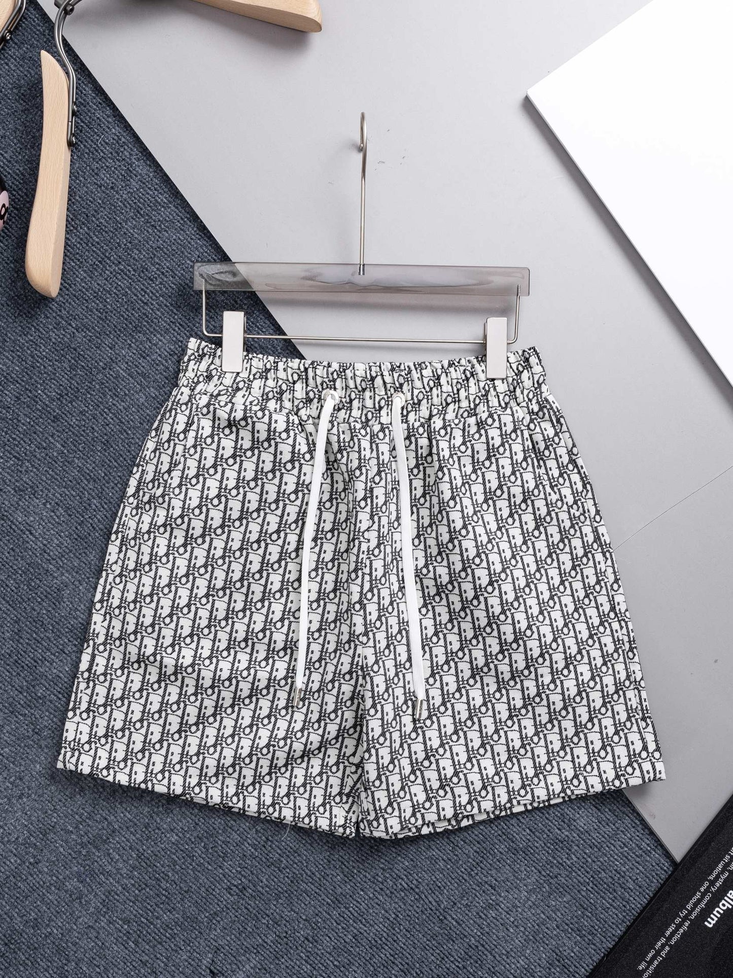 260421 New high-quality full-print jacquard denim shorts