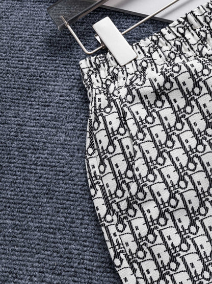260421 New high-quality full-print jacquard denim shorts