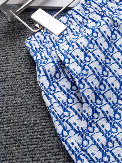 260421 New high-quality full-print jacquard denim shorts