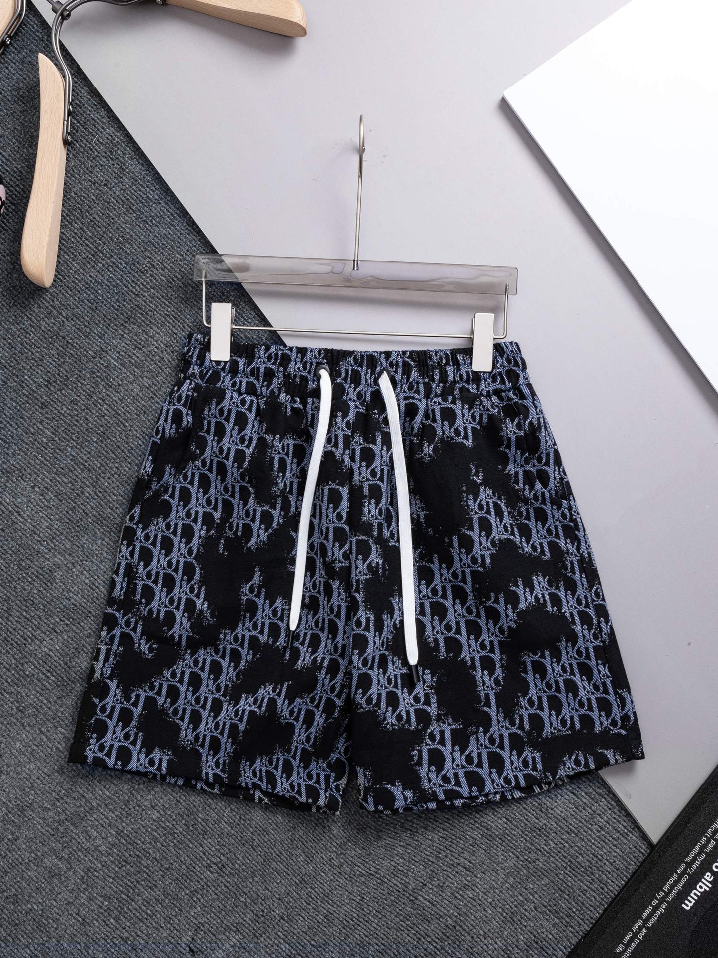 260421 New high-quality full-print heavy-duty washed jacquard denim shorts