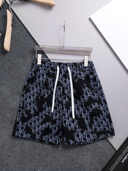 260421 New high-quality full-print heavy-duty washed jacquard denim shorts
