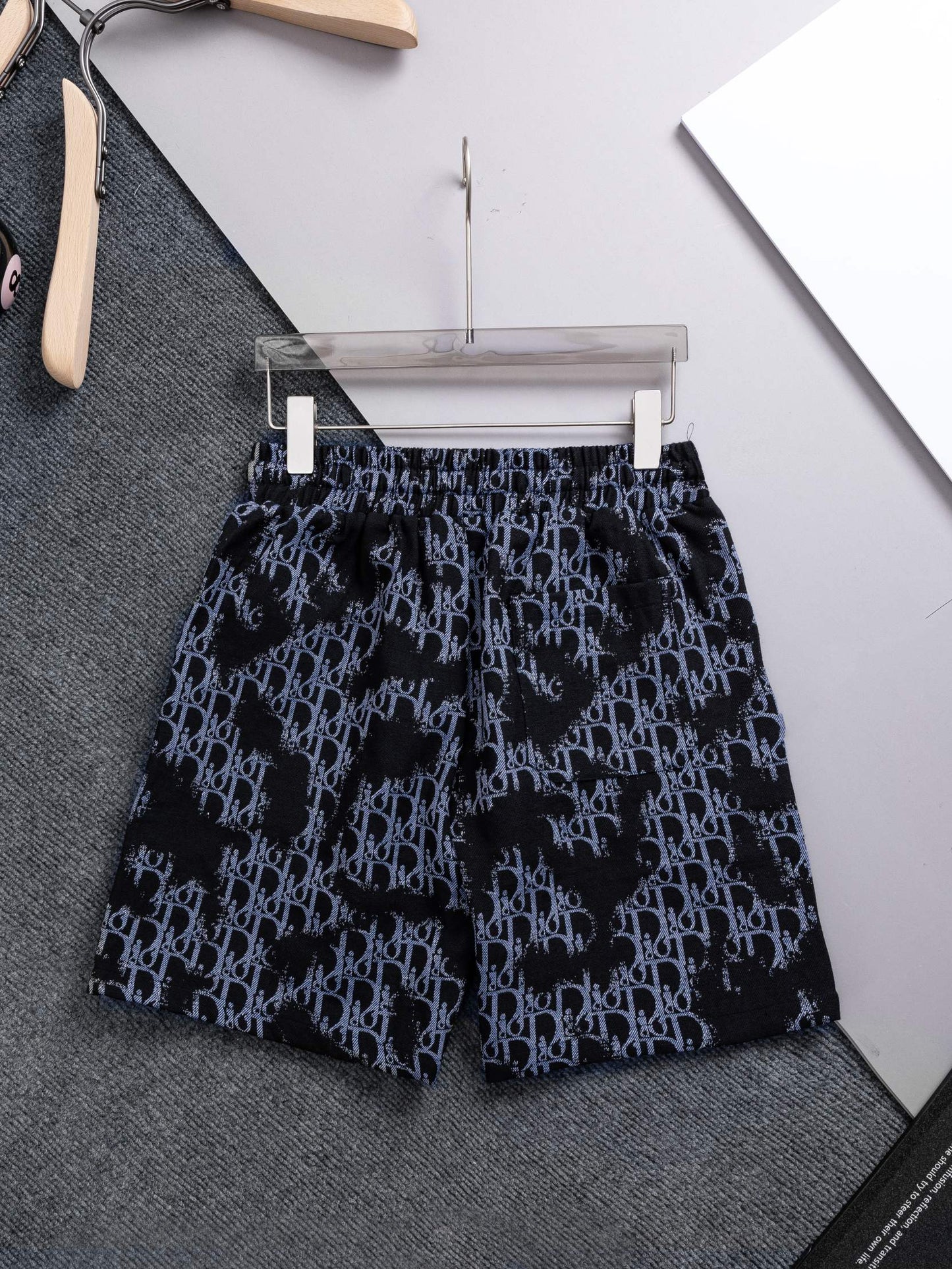 260421 New high-quality full-print heavy-duty washed jacquard denim shorts