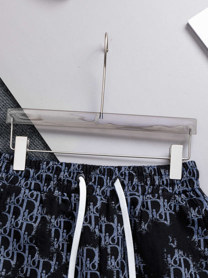 260421 New high-quality full-print heavy-duty washed jacquard denim shorts