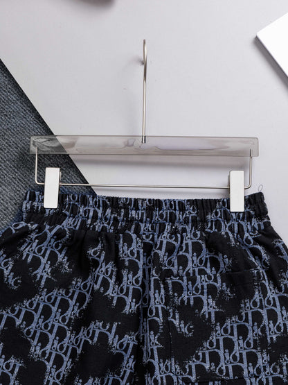260421 New high-quality full-print heavy-duty washed jacquard denim shorts