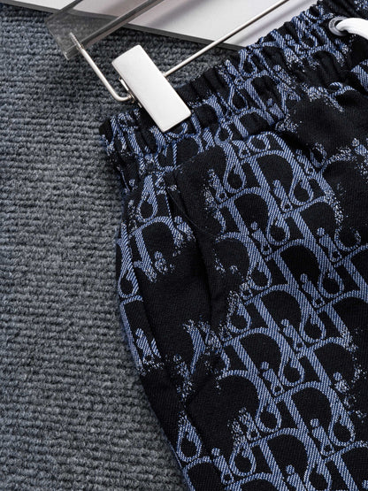 260421 New high-quality full-print heavy-duty washed jacquard denim shorts