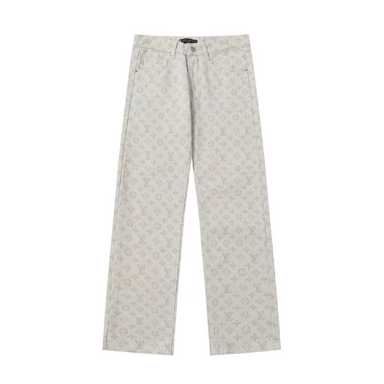 260421 New high-quality American-style retro full-length jacquard slim-fit jeans