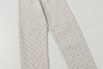 260421 New high-quality American-style retro full-length jacquard slim-fit jeans