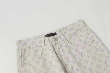 260421 New high-quality American-style retro full-length jacquard slim-fit jeans