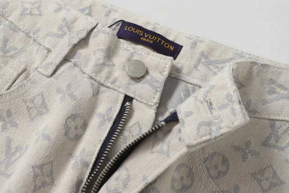 260421 New high-quality American-style retro full-length jacquard slim-fit jeans