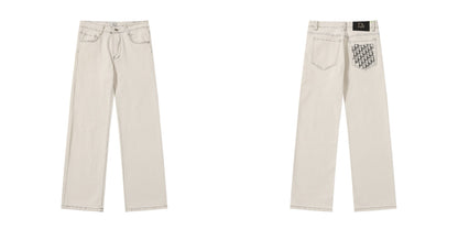 260421 New high-quality patch-stitched embroidered heavy-duty jeans