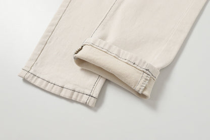 260421 New high-quality patch-stitched embroidered heavy-duty jeans