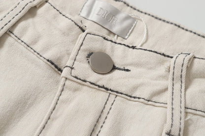 260421 New high-quality patch-stitched embroidered heavy-duty jeans