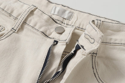 260421 New high-quality patch-stitched embroidered heavy-duty jeans
