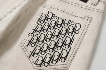 260421 New high-quality patch-stitched embroidered heavy-duty jeans