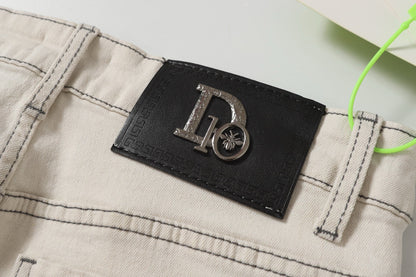 260421 New high-quality patch-stitched embroidered heavy-duty jeans