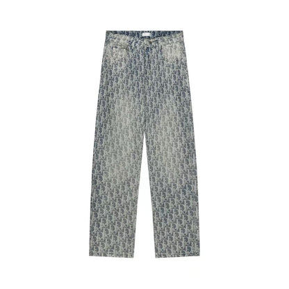 260421 New high-quality jacquard casual printed denim pants
