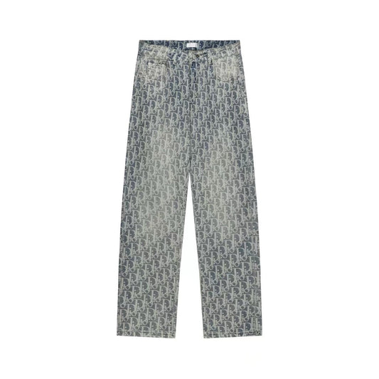 260421 New high-quality jacquard casual printed denim pants