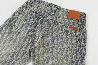 260421 New high-quality jacquard casual printed denim pants
