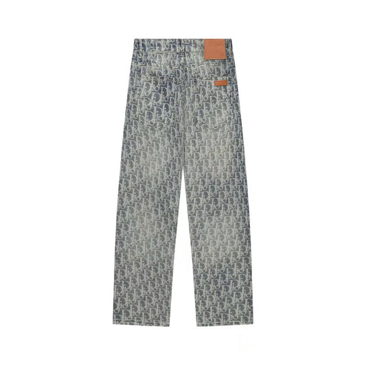 260421 New high-quality jacquard casual printed denim pants