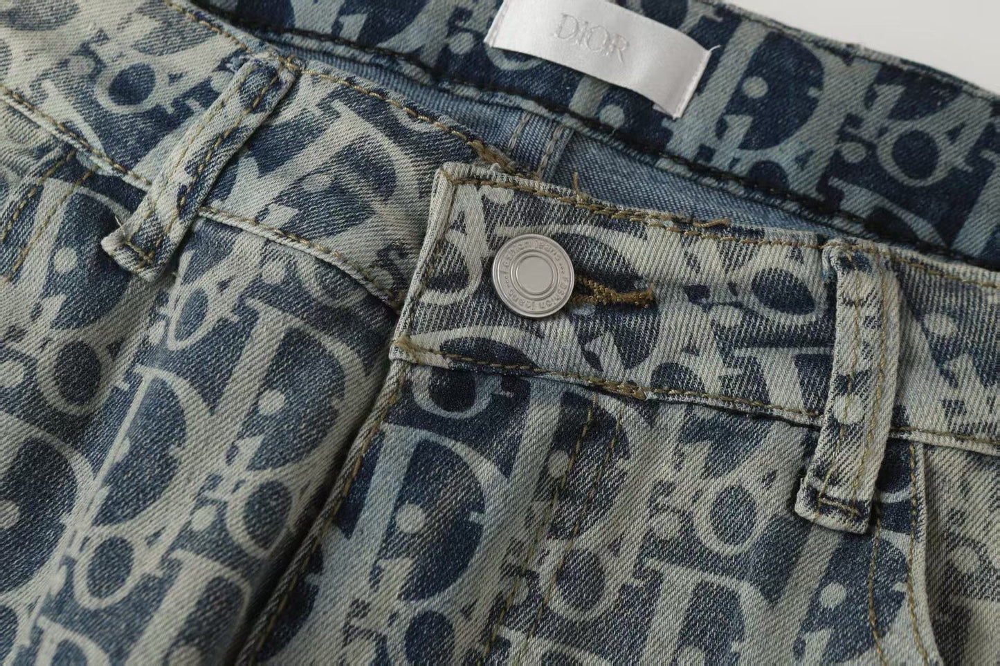 260421 New high-quality jacquard casual printed denim pants