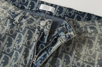 260421 New high-quality jacquard casual printed denim pants