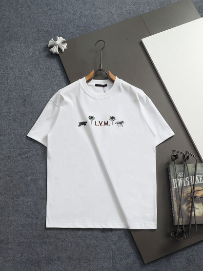 260421 New high-quality T-shirt with simple animal patterns