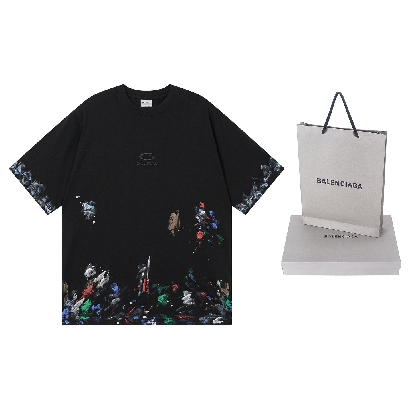 260421 New high-quality heavy-duty artistic color-painted embroidered T-shirt