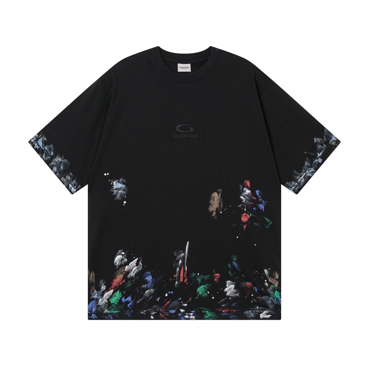 260421 New high-quality heavy-duty artistic color-painted embroidered T-shirt