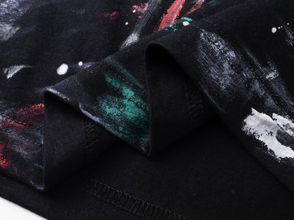 260421 New high-quality heavy-duty artistic color-painted embroidered T-shirt