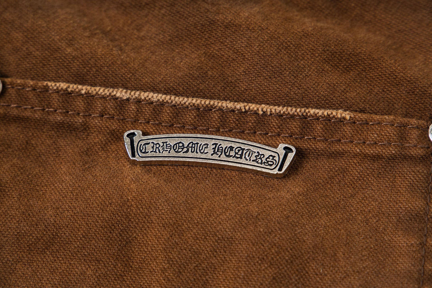 260421 New high-quality leather-stitched workwear washed denim pants