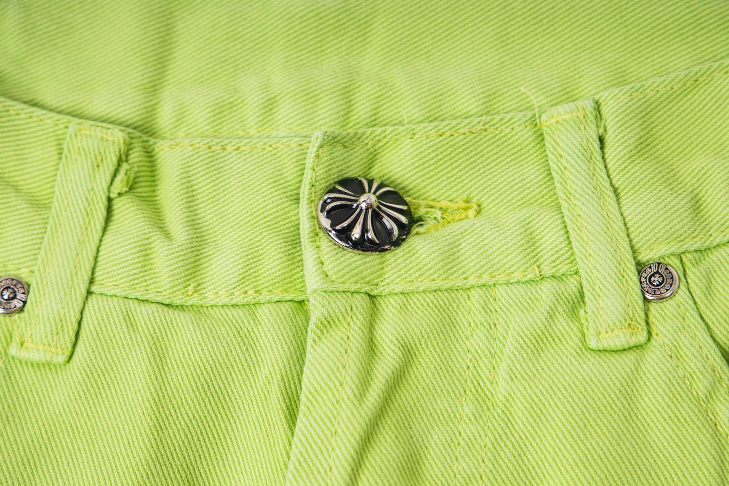 260421 New high-quality leather-stitched workwear washed denim pants