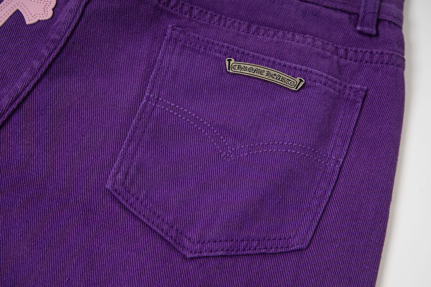 260421 New high-quality leather-stitched workwear washed denim pants